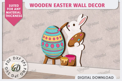 Wooden Easter Wall Decor Laser Cut. Cute Easter Decor SVG SVG Evgenyia Guschina 