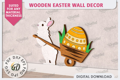 Wooden Easter Wall Decor Laser Cut. Cute Easter Decor SVG SVG Evgenyia Guschina 