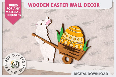 Wooden Easter Wall Decor Laser Cut. Cute Easter Decor SVG SVG Evgenyia Guschina 