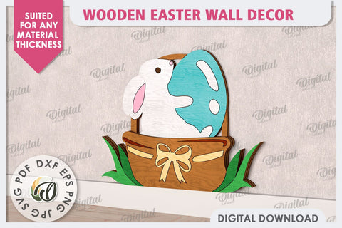 Wooden Easter Wall Decor Laser Cut. Cute Easter Decor SVG SVG Evgenyia Guschina 