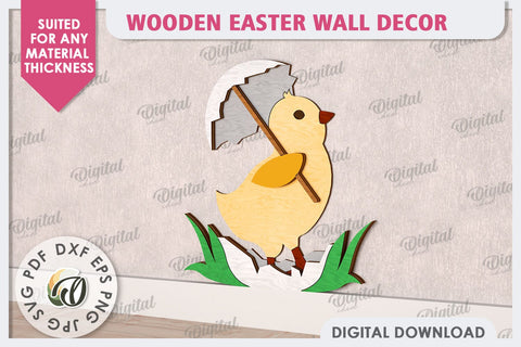 Wooden Easter Wall Decor Laser Cut. Cute Easter Decor SVG SVG Evgenyia Guschina 