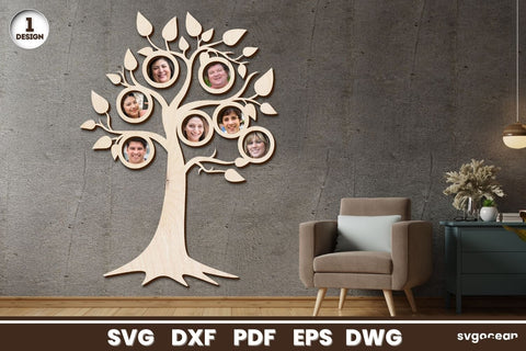 Wooden Family Tree Photo Frame SVG SvgOcean 