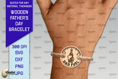 Wooden Father's Day Bracelet Laser Cut. Father Gift SVG SVG Evgenyia Guschina 