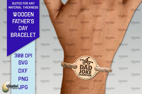Wooden Father's Day Bracelet Laser Cut. Father Gift SVG SVG Evgenyia Guschina 
