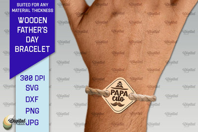 Wooden Father's Day Bracelet Laser Cut. Father Gift SVG SVG Evgenyia Guschina 