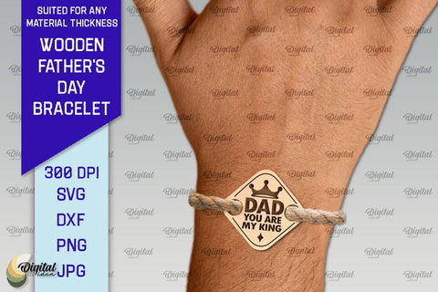 Wooden Father's Day Bracelets Laser Cut Bundle. Father Gift SVG SVG Evgenyia Guschina 