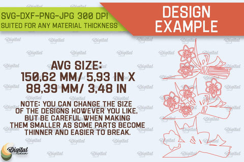 Wooden Flower Bouquet Laser Cut Bundle. Mothers Day SVG SVG Evgenyia Guschina 