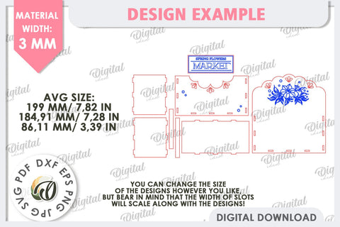 Wooden Flower Box Laser Cut. Gift Box. Mothers Day SVG SVG Evgenyia Guschina 
