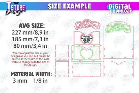 Wooden Flower Boxes Bundle | Flower Holders Laser Cut | Mother's Day Gift Idea | Flower Stand | CNC Files SVG The T Store Design 