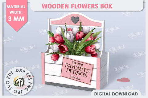 Wooden Flower Boxes Laser Cut Bundle. Gift Boxes SVG SVG Evgenyia Guschina 