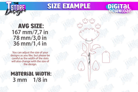 Wooden Flower Laser Cut Bundle | Eternal Flower Laser Cut | Gift Idea | CNC Files SVG The T Store Design 