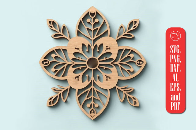 Wooden Flower Laser Cut SVG cut file SVG MD JOYNAL ABDIN 