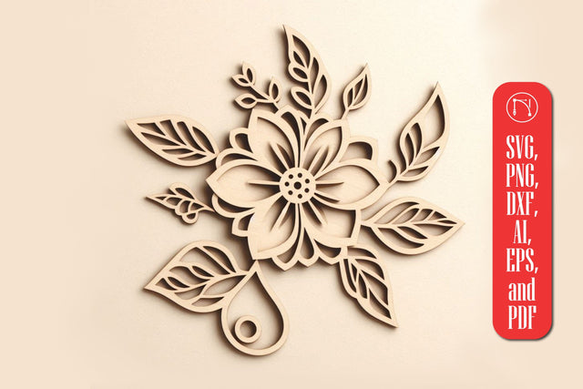 Wooden Flower Laser Cut SVG cut file SVG MD JOYNAL ABDIN 