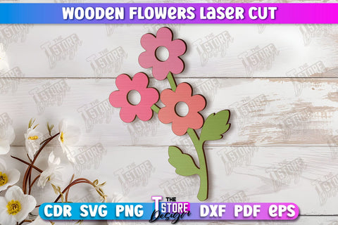 Wooden Flowers Bundle | Eternal Flowers | Wooden Bouquet | Gift Idea | CNC Files SVG The T Store Design 