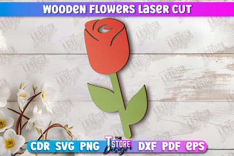 Wooden Flowers Bundle | Eternal Flowers | Wooden Bouquet | Gift Idea | CNC Files SVG The T Store Design 