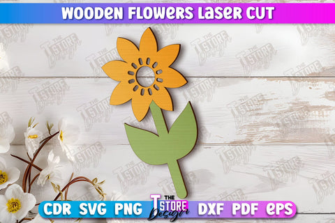 Wooden Flowers Bundle | Eternal Flowers | Wooden Bouquet | Gift Idea | CNC Files SVG The T Store Design 