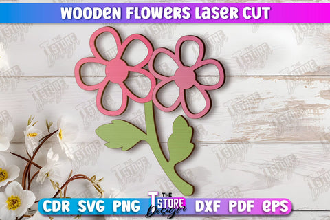 Wooden Flowers Bundle | Eternal Flowers | Wooden Bouquet | Gift Idea | CNC Files SVG The T Store Design 