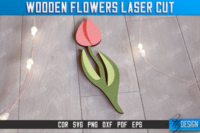 Wooden Flowers | Eternal Flowers | Wooden Bouquet | Gift Idea | CNC File SVG Fly Design 