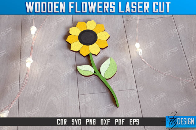 Wooden Flowers | Eternal Flowers | Wooden Bouquet | Gift Idea | CNC File SVG Fly Design 