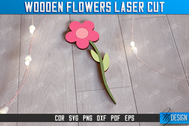 Wooden Flowers | Eternal Flowers | Wooden Bouquet | Gift Idea | CNC File SVG Fly Design 