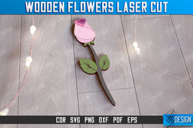 Wooden Flowers | Eternal Flowers | Wooden Bouquet | Gift Idea | CNC File SVG Fly Design 