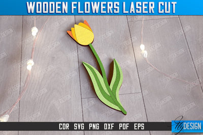 Wooden Flowers | Eternal Flowers | Wooden Bouquet | Gift Idea | CNC File SVG Fly Design 