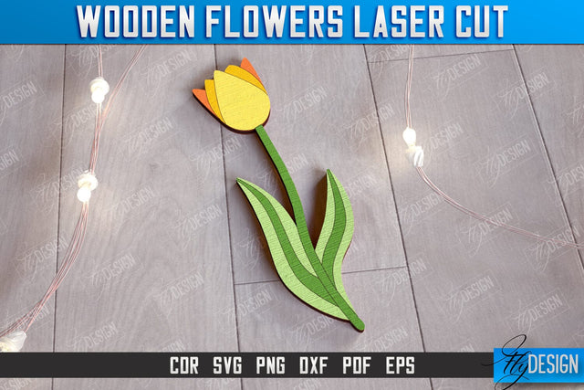 Wooden Flowers | Eternal Flowers | Wooden Bouquet | Gift Idea | CNC File SVG Fly Design 