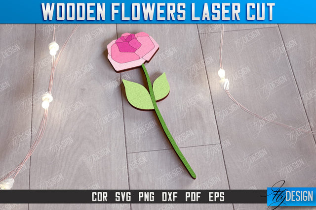 Wooden Flowers | Eternal Flowers | Wooden Bouquet | Gift Idea | CNC File SVG Fly Design 