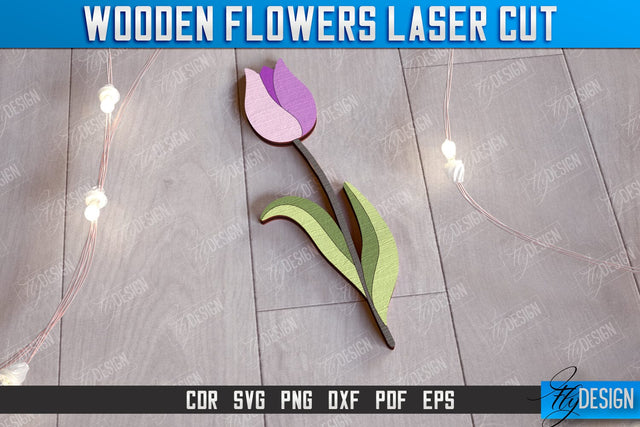 Wooden Flowers | Eternal Flowers | Wooden Bouquet | Gift Idea | CNC File SVG Fly Design 