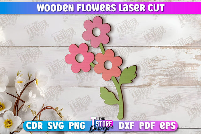 Wooden Flowers | Eternal Flowers | Wooden Bouquet | Gift Idea | CNC File SVG The T Store Design 