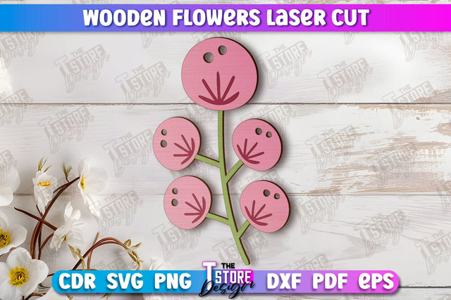 Wooden Flowers | Eternal Flowers | Wooden Bouquet | Gift Idea | CNC File SVG The T Store Design 