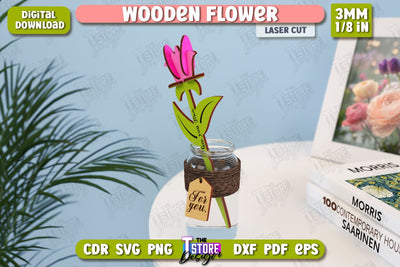 Wooden Flowers | Eternal Flowers | Wooden Bouquet | Gift Idea | CNC File SVG The T Store Design 