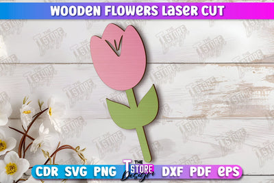 Wooden Flowers | Eternal Flowers | Wooden Bouquet | Gift Idea | CNC File SVG The T Store Design 