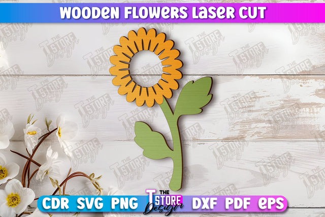 Wooden Flowers | Eternal Flowers | Wooden Bouquet | Gift Idea | CNC File SVG The T Store Design 