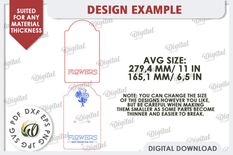 Wooden Gift Flower Holder Laser Cut. Mother's Day Gift SVG SVG Evgenyia Guschina 