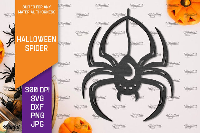 Wooden Halloween Spider Laser Cut. Spooky Spider SVG SVG Evgenyia Guschina 
