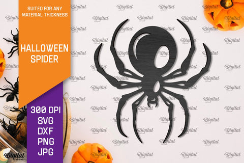 Wooden Halloween Spider Laser Cut. Spooky Spider SVG SVG Evgenyia Guschina 