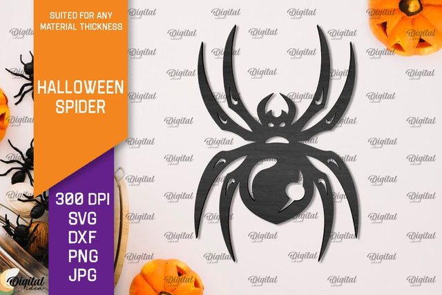 Wooden Halloween Spider Laser Cut. Spooky Spider SVG SVG Evgenyia Guschina 