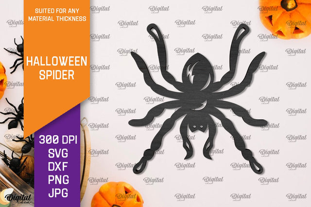 Wooden Halloween Spider Laser Cut. Spooky Spider SVG SVG Evgenyia Guschina 