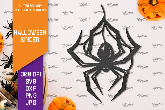 Wooden Halloween Spider Laser Cut. Spooky Spider SVG SVG Evgenyia Guschina 