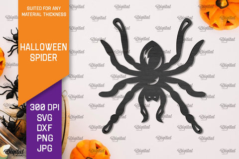 Wooden Halloween Spiders Laser Cut Bundle. Spooky Spider SVG SVG Evgenyia Guschina 