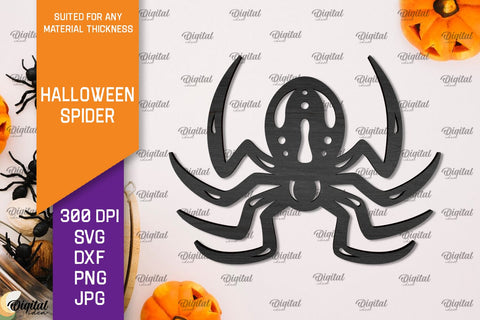 Wooden Halloween Spiders Laser Cut Bundle. Spooky Spider SVG SVG Evgenyia Guschina 