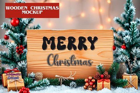 Wooden Holiday Decor Mockup Mock Up Photo Sublimatiz Designs 