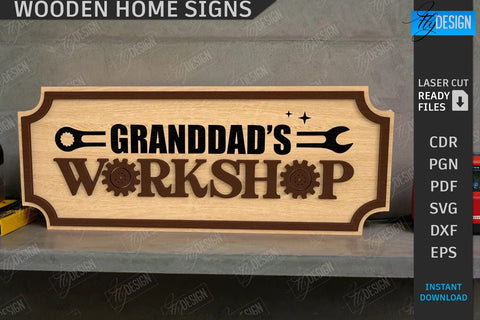 Wooden Home Signs Laser Cut Bundle | Family Wall Signs | Home Decorations | Retro Signs | Wall Decor | Home Décor | 3D Laser | CNC Files SVG Fly Design 