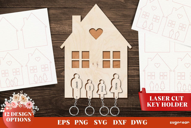 Wooden House Key Holders Laser Cut SVG SvgOcean 