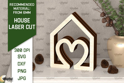 Wooden House Laser Cut. 3D Laser Houses Design SVG SVG Evgenyia Guschina 