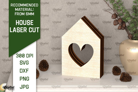 Wooden House Laser Cut. 3D Laser Houses Design SVG SVG Evgenyia Guschina 