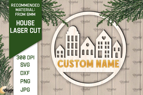 Wooden House Laser Cut. 3D Laser Houses Design SVG SVG Evgenyia Guschina 