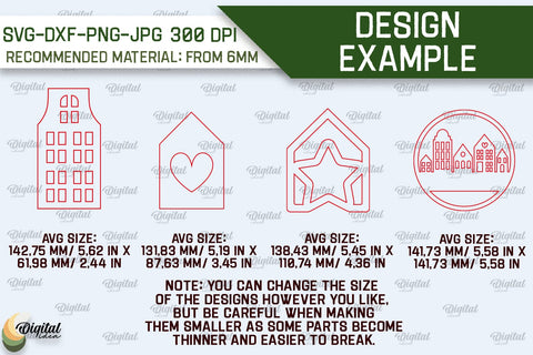 Wooden Houses Laser Cut Bundle. 3D Laser Houses Design SVG SVG Evgenyia Guschina 