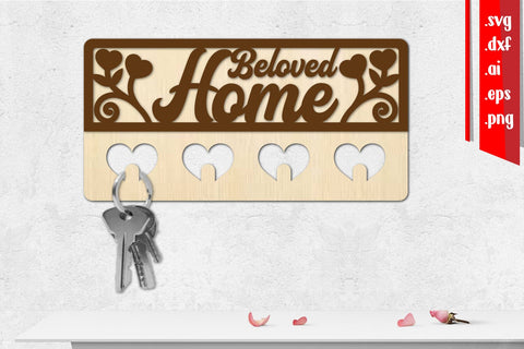 Wooden Key Holder Laser Cut Files SVG zafrans studio 